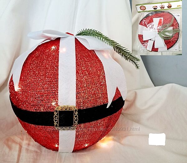 Ялинкові прикраси, ялинкова куля, декорація, зі світлодіодом, діаметр к