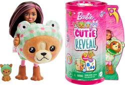 Лялька Челсі  Barbie Cutie Reveal та аксесуари, плюшевий костюм собака, жаб