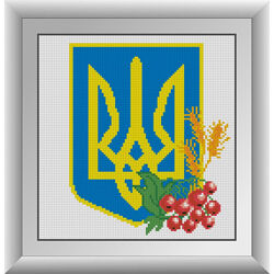 Алмазна мозаїка Герб України 25,5 х 26,5 см