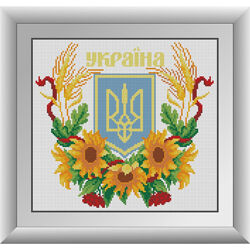 Набір алмазної мозаїки Герб України 30 х 32,5 см