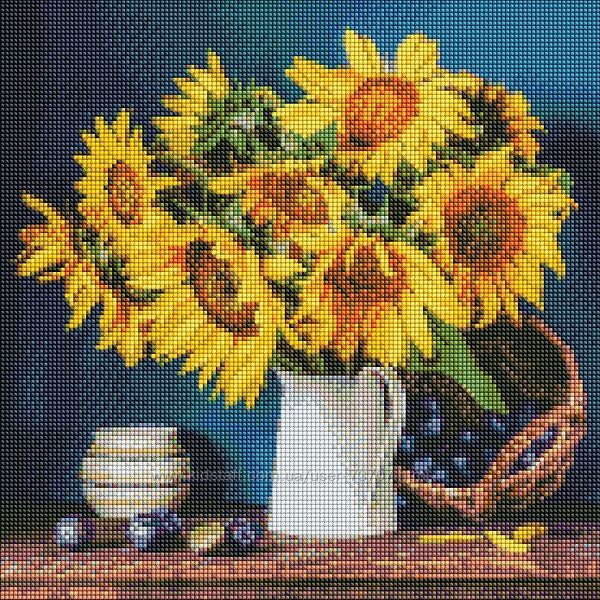 Алмазна мозаїка Яскраві Соняшники 40 х 40 см