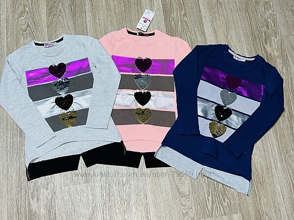 Реглан туника турция пайетки 130-164 рост