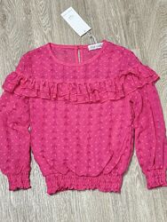 Кружевная блуза на подкладке 90-134 рост 