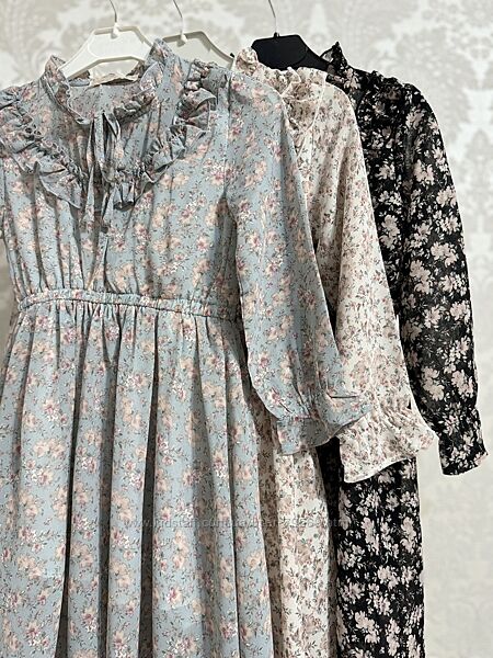 Платья шифон с длинным рукавом 2-15 лет