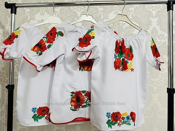 Вышиванки блузы рубашки 90-150рост