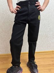 Джинсы турция черные стрейч котон 125-170 рост