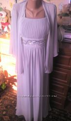Обалденное нарядное шифоновое платье с накидкой на свадьбу, торжество 50-52р