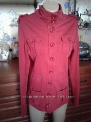 Esprit красная куртка-жакет-пиджак со стразами и погонами л-хл