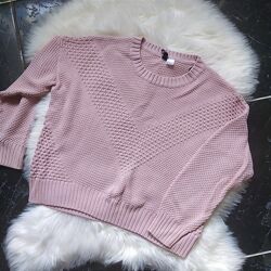 Стильний жіночий укорочений ніжно рожевий светр