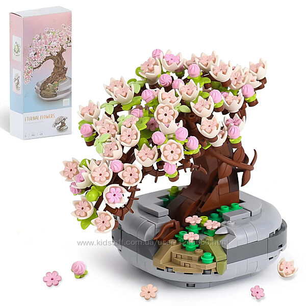 3D -дизайнерський набір будівельних блоків Loz 1661 Sakura у горщику Вічна