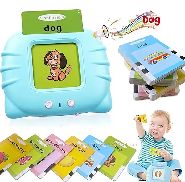 Картки навчальні розмовляючі Монтессорі для вивчення англійської мови на 22