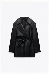 Короткий тренч зі штучної шкіри Zara S