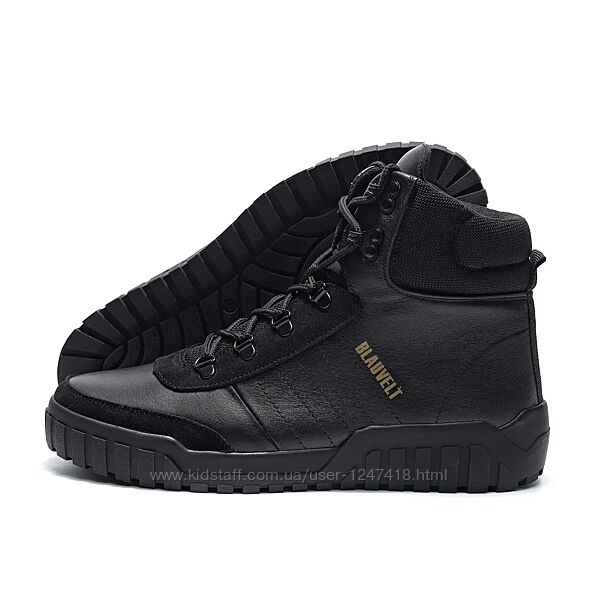 Мужские зимние кожаные ботинки Adidas Black Leather BV 1 бот