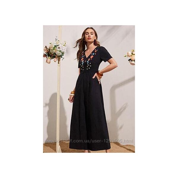 Вышитый комбинезон палаццо от Shein