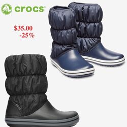 Зимові чоботи Crocs winter puff boot W8 38-39 чорні оригінал