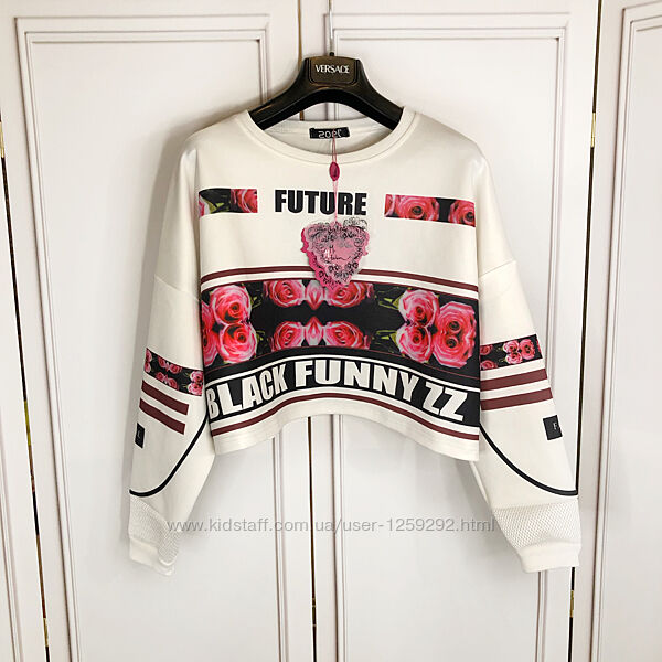 Свитшот, кроп топ, модель oversize 