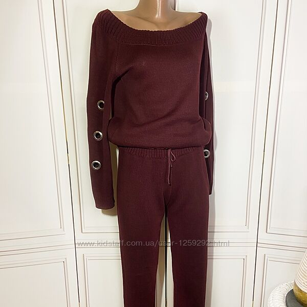 Вязаный костюм Doratti винного цвета, р. l