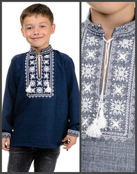 110-152 габардин Вишиванка для хлопчика. Дитяча вишита сорочка
