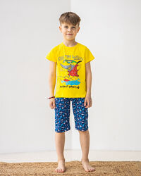 Пижама для мальчика футболка. 