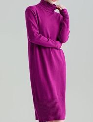 Стильное, уютное, базовое теплое платье-свитер, с кашемиром