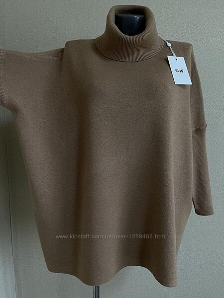 Модный, элегантный статусный плотный свитер-балахон, разлетайка, оверсаз