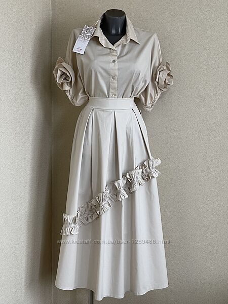 Шикарная, элегантная, нарядная, статусная котоновая юбка, Италия