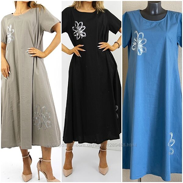 Красивое, элегантное, мега качественное котоновое платье, А-силуэта, Италия