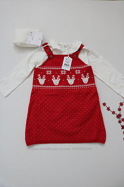 Новорічний комплект 3-ка, різдвяний комплект, сарафан, новогодний