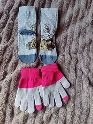 Новые детские перчатки, носки, 3-5 лет