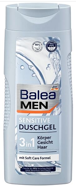 Гель для душа Balea Men Sensitive 3in1, 300ml