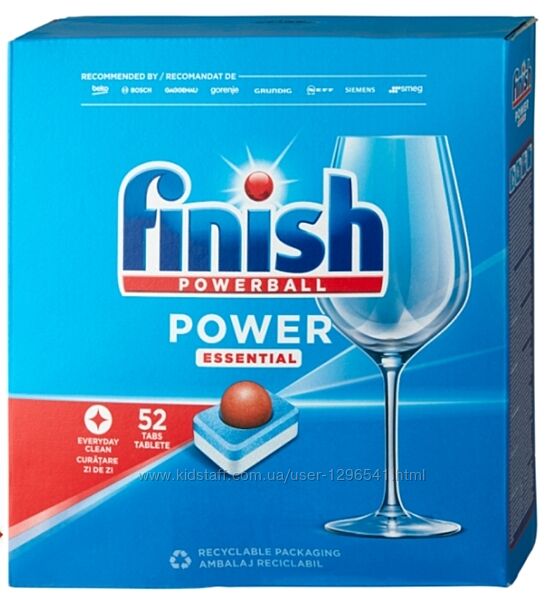 Таблетки для посудомийних машин Finish Powerball POWER Essential 52 шт