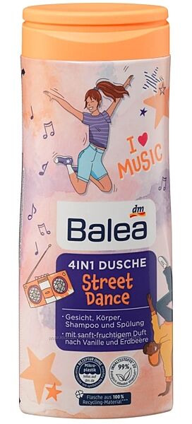Balea Kinder Dusche 4in1 Street Dance Дитячий гель для душу та шампунь, 30m