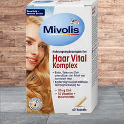 Mivolis Haar Vital комплекс для зміцнення та росту волосся, 60 шт