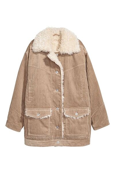 Тёплая вельветовая куртка H&M, размер M/L