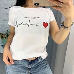 Жіноча футболка кардіограма маломірить M, L, XL