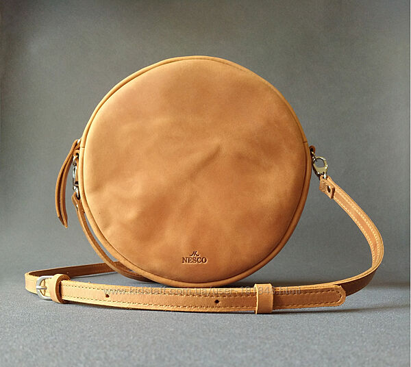 Жіноча кругла кроссбоді шкіряна Женская кожаная круглая сумка кроссбоди