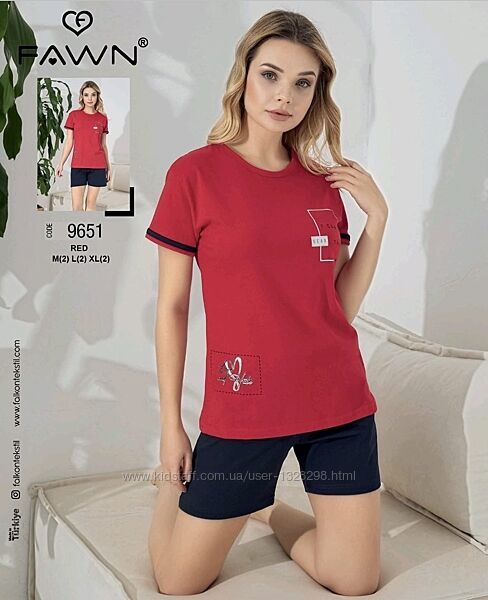 Жіночі піжами футболка та шорти, асортимент. Женские пижамы