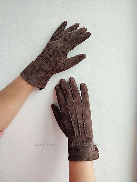 Стильные женские натуральные кожаные замшевые перчатки Maddison