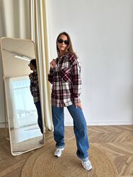 Стильный осенний лук-теплая рубашка оверсайз