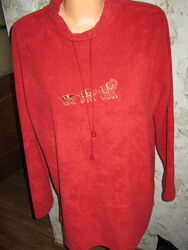 Кофта флисовая женская XL 50р. Батал красная со слонами