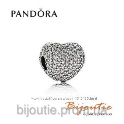 Pandora шарм-клипса сердце паве 791427CZ серебро 925 Пандора оригинал