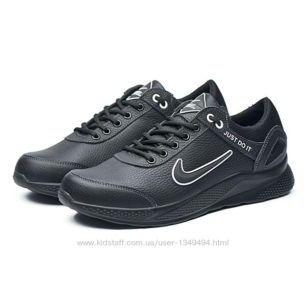 Чоловічі шкіряні кросівки Nike 483 Black 40-45рр