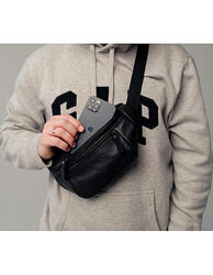 Сумка поясна чоловіча&92бананка&92натуральна шкіра