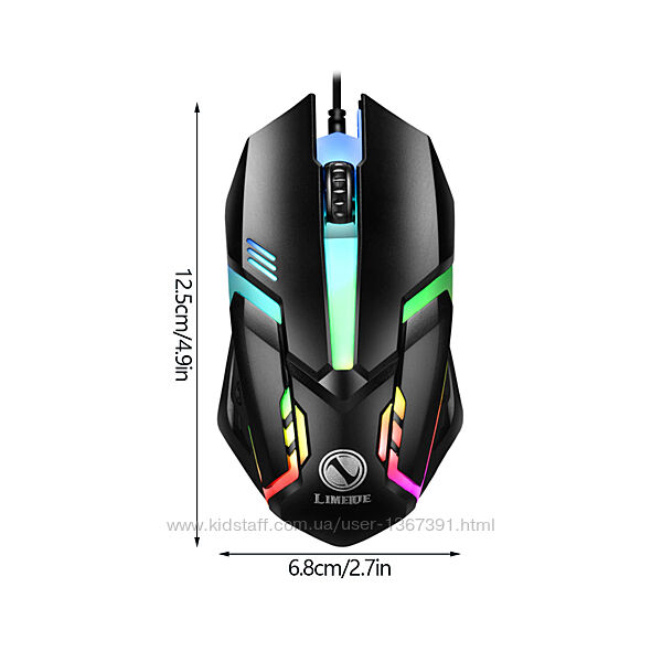 Мишка компьютерна провідна Limeide S1 E-Sports. RGB