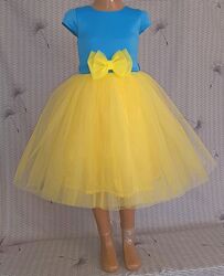 Святкова дитяча сукня жовто-блакитного кольору, модель  143