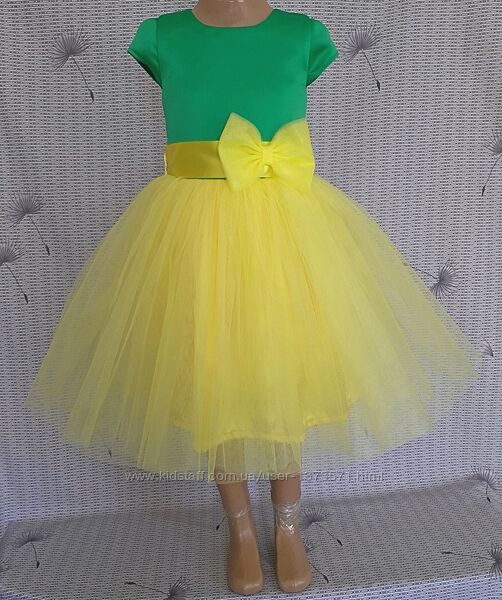 Святкова дитяча сукня жовто-зеленого кольору, модель  145