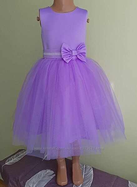 Святкова дитяча сукня бузкового кольору, модель  104