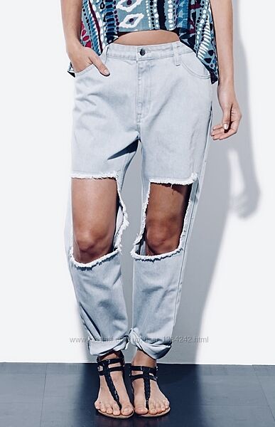 Винтажные рваные джинсы МОМ бойфренды by H&M Denim.