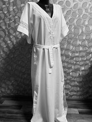 Дизайнерское славянское этно платье- кафтан с вышивкой макошь H&M.