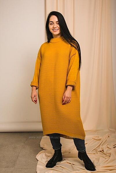 Дизайнерское шерстяное вязаное платье/туника манго оверсайз Zara oversize.